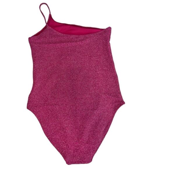 Good American 90s One Shoulder Hawaiian
Pink Sparkle One Piece Bathing Suit 4X - Picture 5 of 8